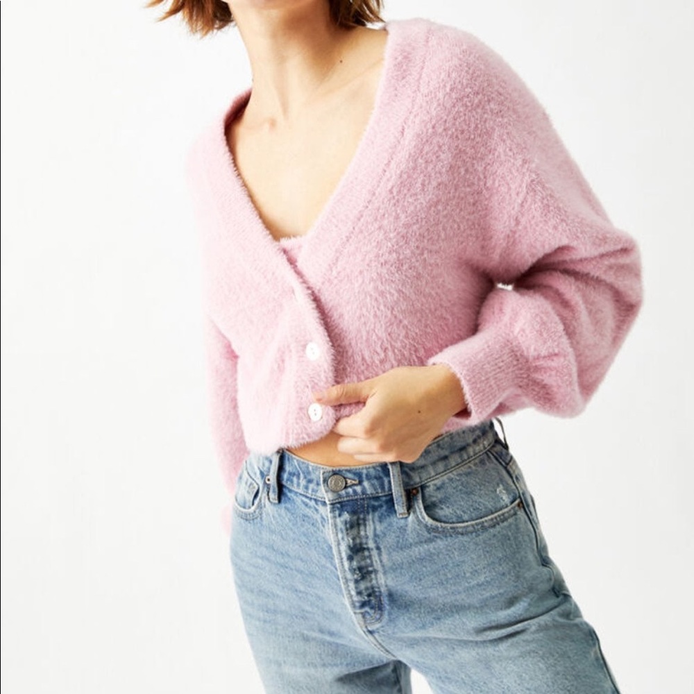 Kendall & Kylie Fuzzy Sweater Tank Top & Cardigan (NWT, XS)